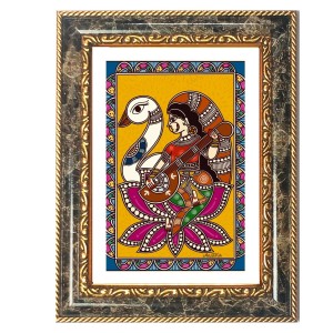 Krishna Decorative Photo Frame With White Mount | Premium Wall & Tabletop Picture Frame | Home, Office & Temple Decoration | 12x16 Inch (Pack Of 1) (F31543)