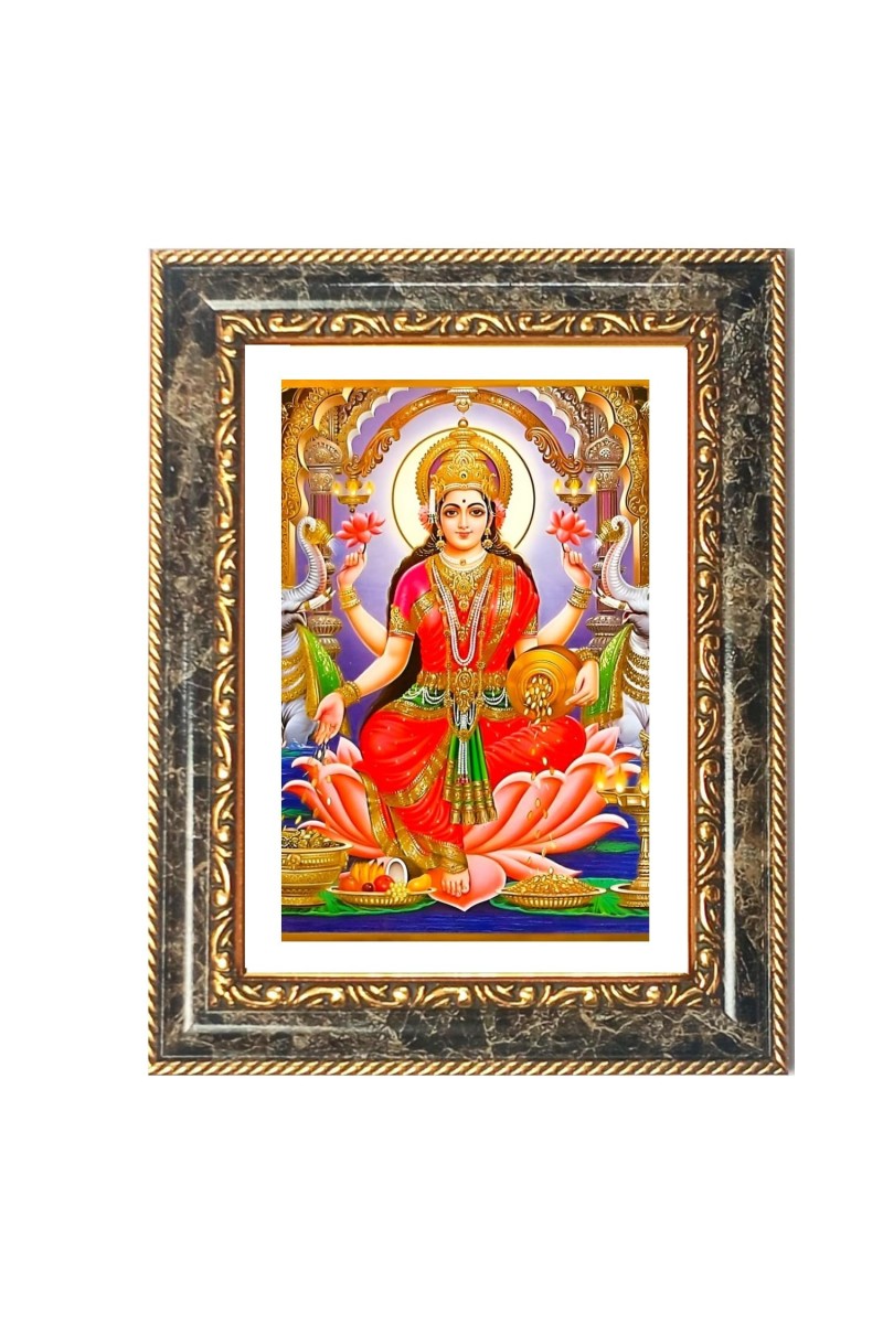 Lakshmi Decorative Photo Frame With White Mount | Premium Wall & Tabletop Picture Frame | Home, Office & Temple Decoration | 10x14 Inch (Pack Of 1) (F32424)