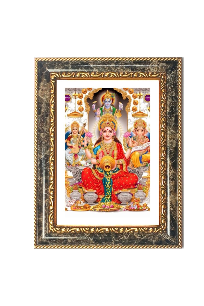Lakshmi Decorative Photo Frame With White Mount | Premium Wall & Tabletop Picture Frame | Home, Office & Temple Decoration | 10x14 Inch (Pack Of 1) (F31606)