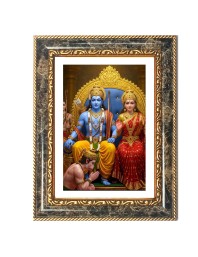 Rama And Sita Decorative Photo Frame With White Mount | Premium Wall & Tabletop Picture Frame | Home, Office & Temple Decoration | 8x12 Inch (Pack Of 1) (F32493)