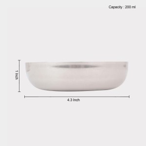 200 ml Steel Bowl 1X 4.3 in (Pack of 1)