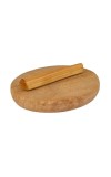 Stone Chandan Board for Rubbing Sandal Wood Stick -4 inch for Pooja pata, Tilak Havan [1 Board with 1 Stick]