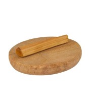 Stone Chandan Board for Rubbing Sandal Wood Stick -4 inch for Pooja pata, Tilak Havan [1 Board with 1 Stick]
