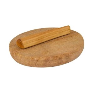 Stone Chandan Board for Rubbing Sandal Wood Stick -4 inch for Pooja pata, Tilak Havan [1 Board with 1 Stick]