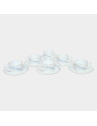 Hitech Sales 130 ml Opalware Cup & Saucer Set White | Microwave Safe Ceramic Cup | Ideal for Daily Use