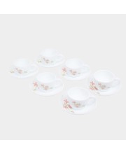 Hitech Sales 145 ml Opalware Cup & Saucer Set White | Microwave Safe Ceramic Cup | Ideal for Daily Use
