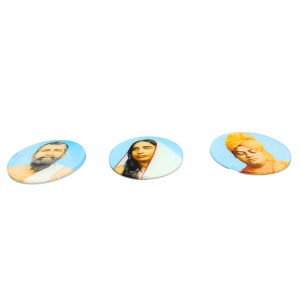 Sri Ramakrishna, Sarada Maa & Swami Vivekananda Photo Fridge Magnet | Round Spiritual Magnet for Home & Office