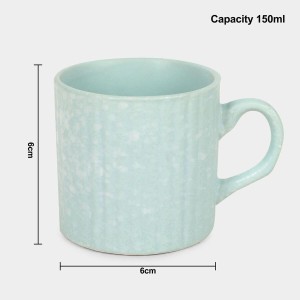 Hitech Sales 150 ml Stoneware Mug Blue | Microwave Safe Ceramic Cup | Ideal for Daily Use