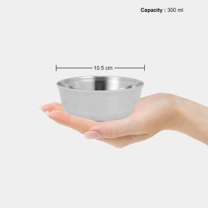 300 ml Stainless Steel Bowl, 1 0.5 cm Dia. (Pack of 1)