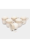 Hitech Sales 120 ml White Stoneware Mug Set of 6 White | Durable & Microwave Safe | Set for Tea/Coffee Elegant Design