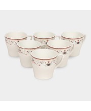 Hitech Sales 170 ml Stoneware Mug Set of 6 Multicolor | Durable & Microwave Safe | Set for Tea/Coffee Elegant Design