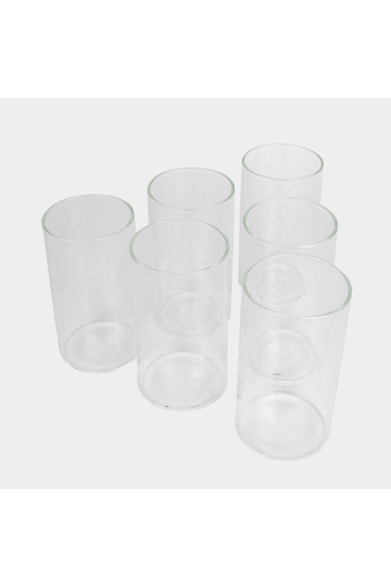 Hitech Sales White Glass Tumbler Set - 6 Tumblers, 320ml, Great for Beverages