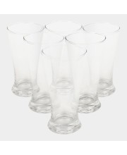 Hitech Sales White Glass Tumbler Set - 6 Tumblers, 300ml, Premium Drinking Glasses