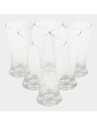 Hitech Sales White Glass Tumbler Set - 6 Tumblers, 300ml, Premium Drinking Glasses