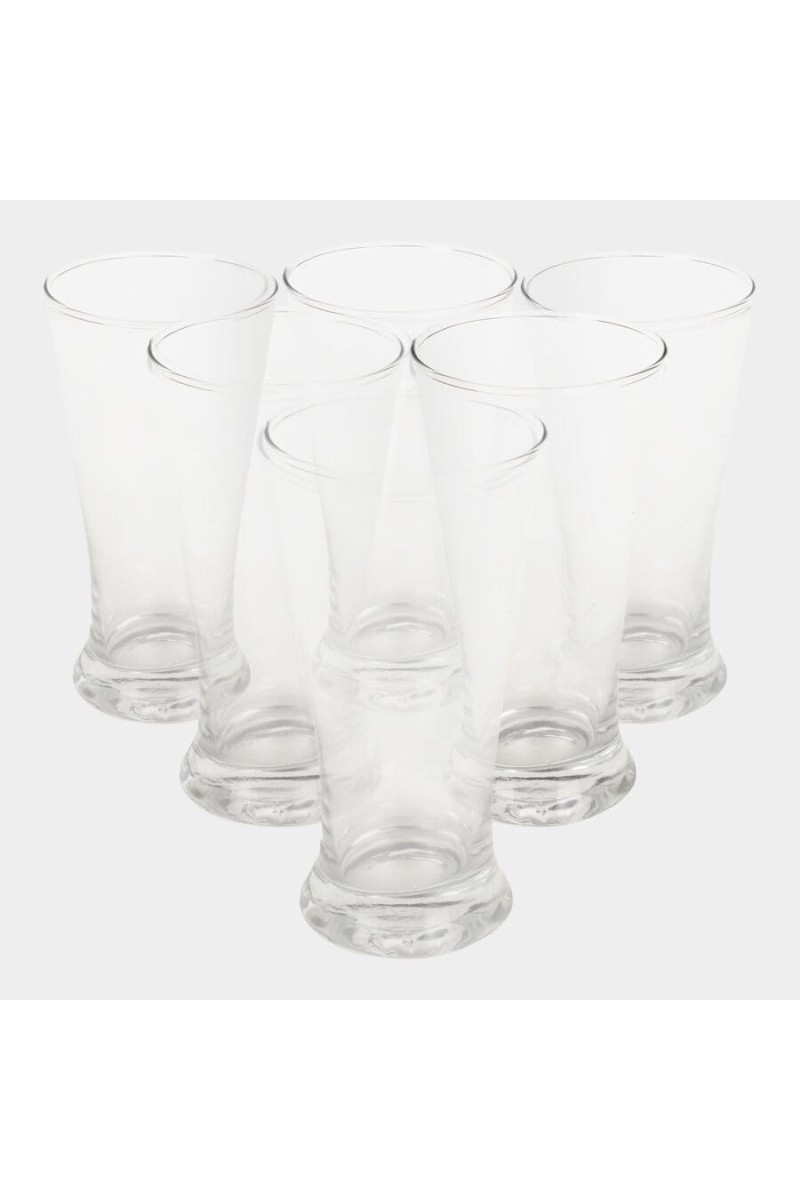 Hitech Sales White Glass Tumbler Set - 6 Tumblers, 300ml, Premium Drinking Glasses