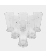 Hitech Sales White Glass Tumbler Set - 6 Tumblers, 300ml, Perfect for Water & Juices