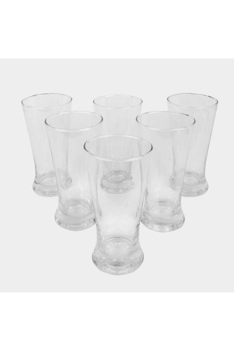 Hitech Sales White Glass Tumbler Set - 6 Tumblers, 300ml, Perfect for Water & Juices