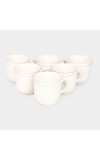 HiTech Sales 120 ml Stoneware Cup Set - Set of 6 (White) | Microwave Safe & Durable | Ideal for Tea & Coffee