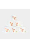Hitech Sales 190 ml Opalware Mug Set of 6 Multicolor | Durable & Microwave Safe | Set for Tea/Coffee Elegant Design