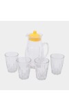 Hitech Sales White Glass Lemonade Tumbler Set - 5 Tumblers, 220ml Perfect for Refreshing Drinks