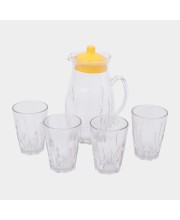 Hitech Sales White Glass Lemonade Tumbler Set - 5 Tumblers, 220ml Perfect for Refreshing Drinks