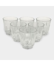 Hitech Sales Premium White Glass Tumbler Set - 6 Tumblers, 220ml for Daily Use