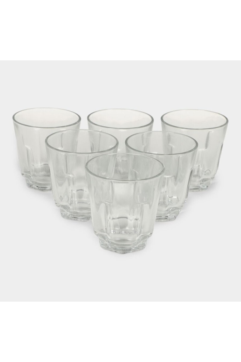 Hitech Sales Premium White Glass Tumbler Set - 6 Tumblers, 220ml for Daily Use