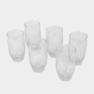 Hitech Sales White Glass Tumbler Set - 6 Tumblers, 280ml, Sleek & Modern Design