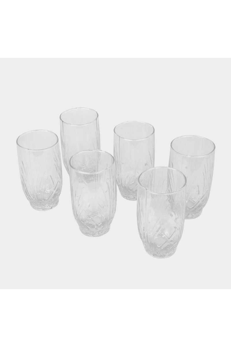 Hitech Sales White Glass Tumbler Set - 6 Tumblers, 280ml, Sleek & Modern Design