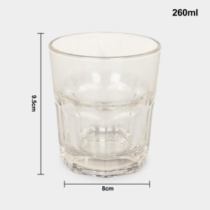 Hitech Sales White Glass Tumbler Set - 6 Tumblers, 260ml, Ideal for Beverages