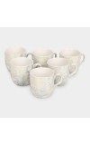 HiTech Sales Stoneware Cup Set of 6-120 ml (White) | Microwave Safe & Durable | Perfect for Tea & Coffee
