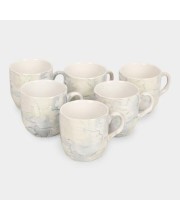 HiTech Sales Stoneware Cup Set of 6-120 ml (White) | Microwave Safe & Durable | Perfect for Tea & Coffee