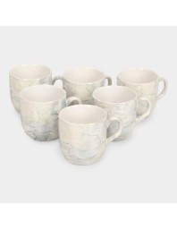 HiTech Sales Stoneware Cup Set of 6-120 ml (White) | Microwave Safe & Durable | Perfect for Tea & Coffee