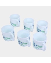 Hitech Sales 180 ml Opalware Cup Set of 6 White | Durable & Microwave Safe | Set for Tea/Coffee Elegant Design