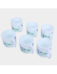 Hitech Sales 180 ml Opalware Cup Set of 6 White | Durable & Microwave Safe | Set for Tea/Coffee Elegant Design