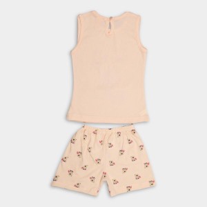 Infant Girls' 100% Cotton Short Set – Soft Breathable Summer Outfit for Baby and Toddler Girls, 2-Piece Clothing Set (Peach, 0-6 Months)