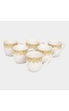 Hitech Sales 120 ml Stoneware Cup Set of 3 White | Durable & Microwave Safe | Set for Tea/Coffee Elegant Design