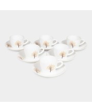 Hitech Sales 130 ml Opalware Cup & Saucer Set White | Microwave Safe Ceramic Cup