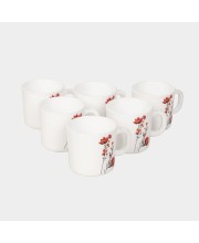 Hitech Sales 180 ml Opalware Mug Set of 6 Multicolor | Durable & Microwave Safe | Set for Tea/Coffee