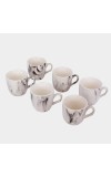 Hitech Sales 120 ml Stoneware Cup Set of 6 Grey | Durable & Microwave Safe | Set for Tea/Coffee Elegant Design