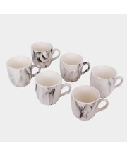 Hitech Sales 120 ml Stoneware Cup Set of 6 Grey | Durable & Microwave Safe | Set for Tea/Coffee Elegant Design