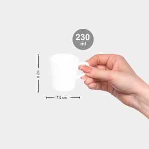 Hitech Sales 230 ml Opalware Mug White | Microwave Safe Ceramic Cup | Ideal for Daily Use