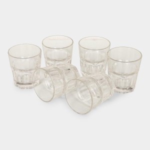 Hitech Sales White Glass Tumbler Set - 6 Tumblers, 260ml, Ideal for Beverages