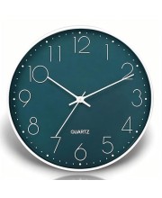 12-Inch Silent Non-Ticking Wall Clock Modern Round Plastic Design with Bold Numbers for Home, Office, Kitchen, Bedroom, and Living Room Décor - Stylish and Elegant Look