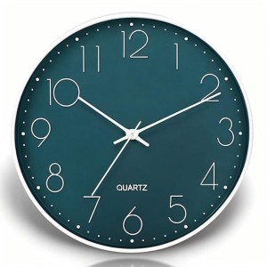 12-Inch Silent Non-Ticking Wall Clock Modern Round Plastic Design with Bold Numbers for Home, Office, Kitchen, Bedroom, and Living Room Décor - Stylish and Elegant Look 12-Inch Silent Non-Ticking Wall Clock Modern Round Plastic Design with Bold Numbers for Home, Office, Kitchen, Bedroom, and Living Room Décor - Stylish and Elegant Look