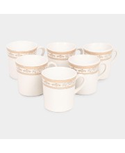 Hitech Sales 150 ml Stoneware Mug Set of 6 Multicolor | Durable & Microwave Safe | Set for Tea/Coffee Elegant Design
