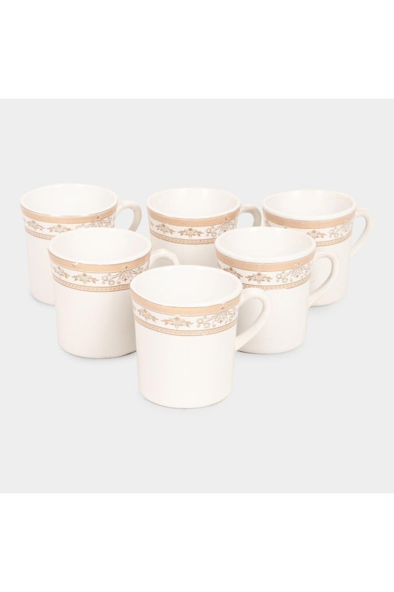 Hitech Sales 150 ml Stoneware Mug Set of 6 Multicolor | Durable & Microwave Safe | Set for Tea/Coffee Elegant Design
