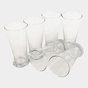 Hitech Sales White Glass Tumbler Set - 6 Tumblers, 300ml, Premium Drinking Glasses