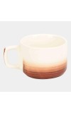 Hitech Sales 100 ml Stoneware Cup White & Brown | Microwave Safe Ceramic Cup | Ideal for Daily Use