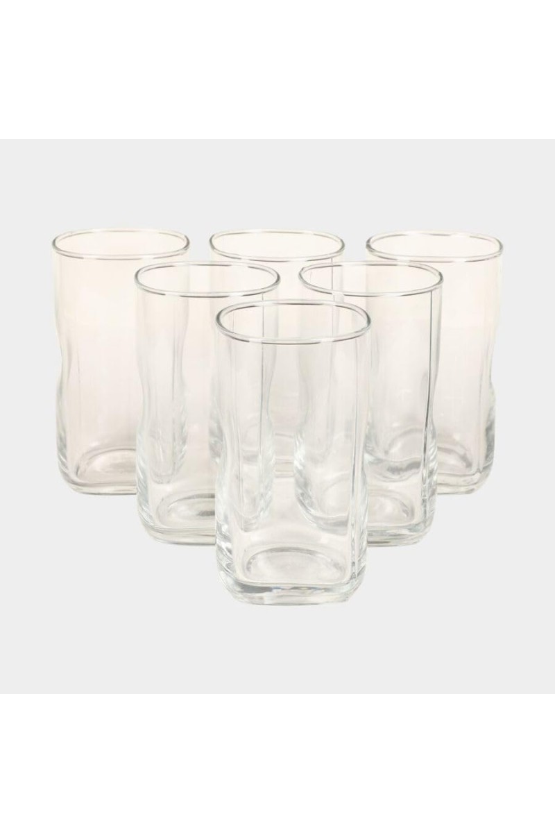 Hitech Sales White Glass Tumbler Set - 6 Tumblers, 290ml, Durable & Stylish